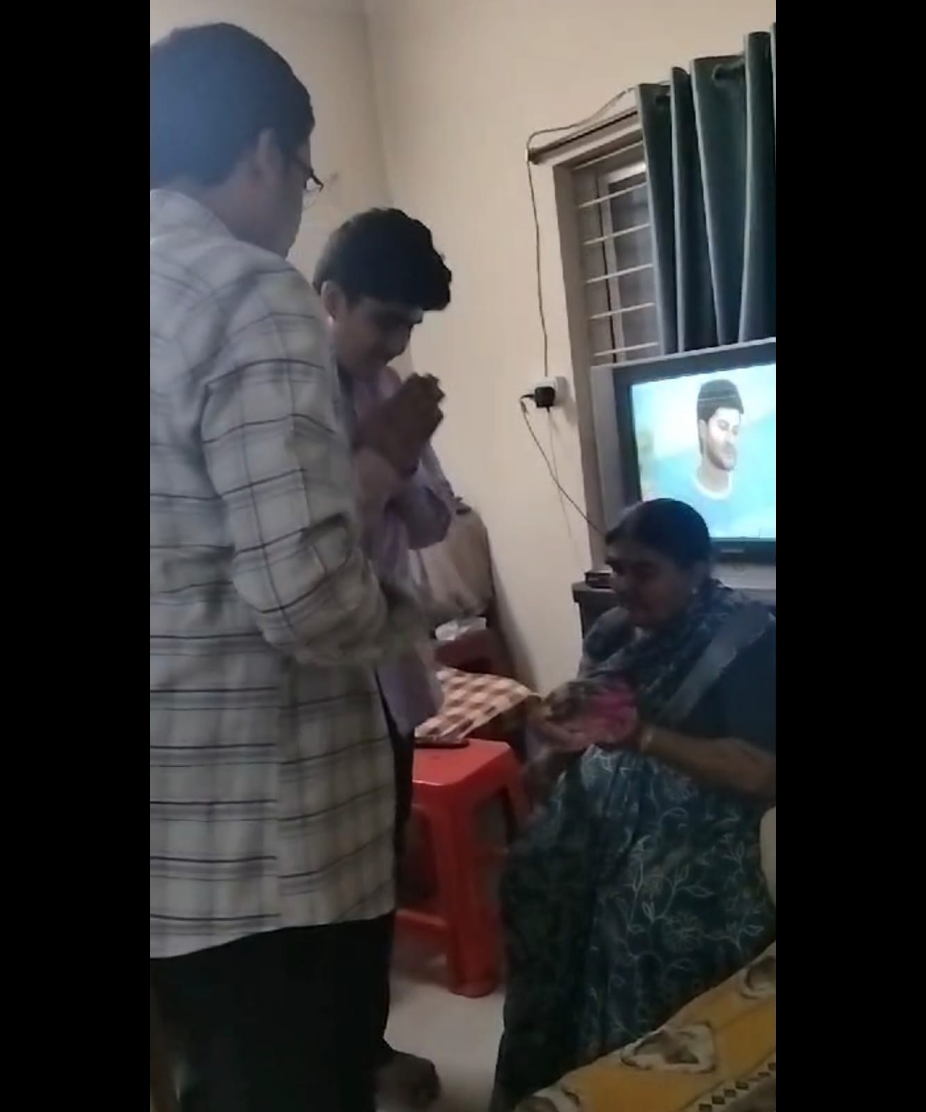 Distribution of cloths was done At M/S Vathsalya Valli foundation Old age home In the eve Of Ugadi 2025