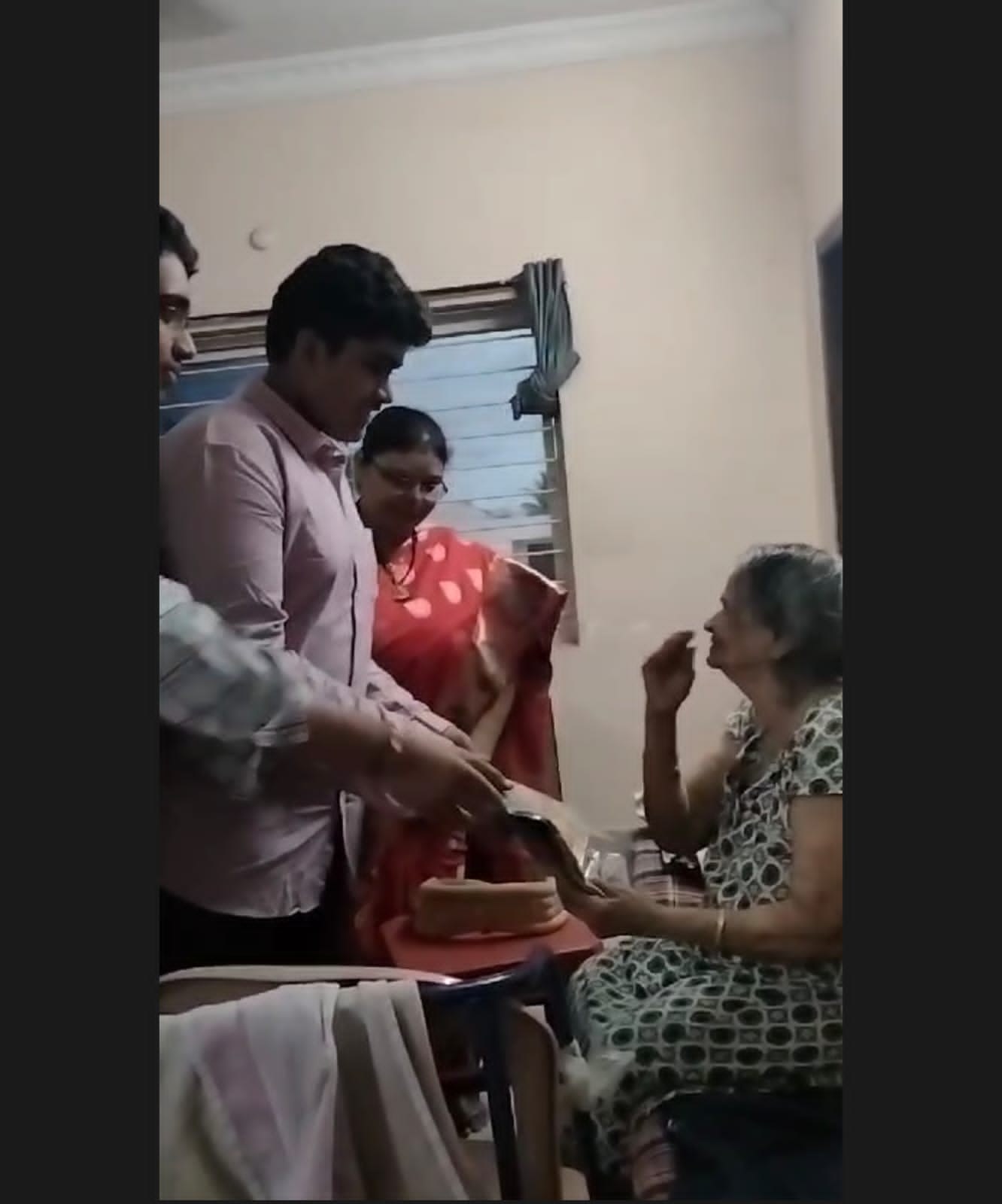 Distribution of cloths was done At M/S Vathsalya Valli foundation Old age home In the eve Of Ugadi 2025